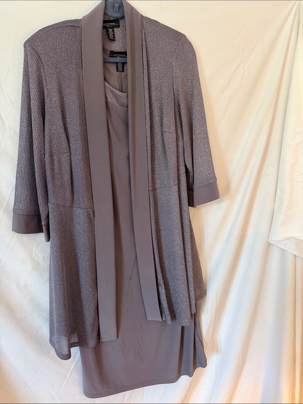 RM Richard’s  Two-Piece Sheath Dress with Shimmering Topper